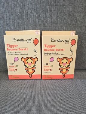 The Crème Shop Tigger Bounce Burst Sheet Masks, 2 Boxes, 3 Masks In Each Box New